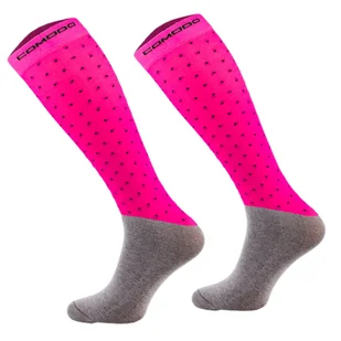 Skarpety Jeździeckie Comodo Dots Pink - Skarpetki jeździeckie - miniaturka - grafika 1