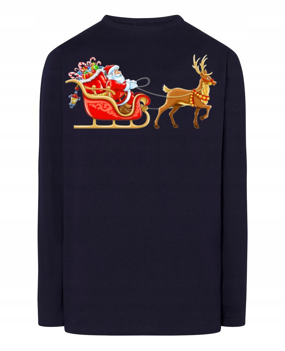 Longsleeve nadruk Mikołaj Sanie R.4XL