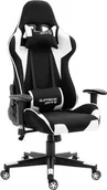 Fotele gamingowe - Fotel Zenga PlayMaker Gamingowy z Tkaniny, biało/czarny, regulacja podłokietników i oparcia - miniaturka - grafika 1