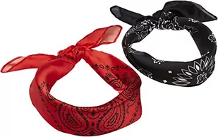Urban Classics Bandana satynowa unisex 2-pak bandana dla mężczyzn i kobiet, chusty dostępne w wielu kombinacjach kolorystycznych, jeden rozmiar, czarny/czerwony, jeden rozmiar - Czapki i chusty sportowe męskie - miniaturka - grafika 1