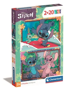 Clementoni, Puzzle, Super Kolor, Stitch, 2x20 el. - Puzzle - miniaturka - grafika 1