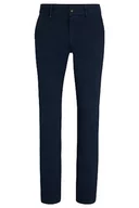 Spodenki męskie - BOSS Męskie spodnie chinosy, slim fit, z elastycznej satyny bawełnianej, granatowy, 31W / 32L - miniaturka - grafika 1