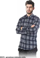 Odzież robocza - R.E.I.S. KF - koszula flanelowa ochronna - granatowo-niebiesko-żółty XL - miniaturka - grafika 1