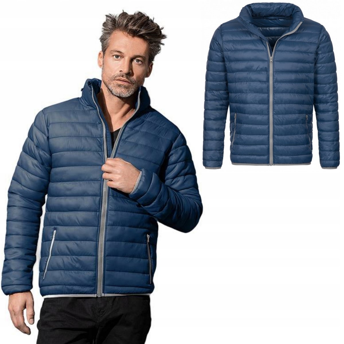 Kurtka zimowa męska Pikowana Stedman Active Padded ST5200 GRANAT XL