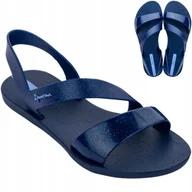 Sandały damskie - Sandały damskie Sportowe Ipanema Vibe Płaskie Eleganckie Wygodne Granat 39 - miniaturka - grafika 1