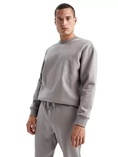 Swetry męskie - DeFacto Sweter z długim rękawem męski - okrągły dekolt bluza męska (szary, XL), szary, XL - grafika 1
