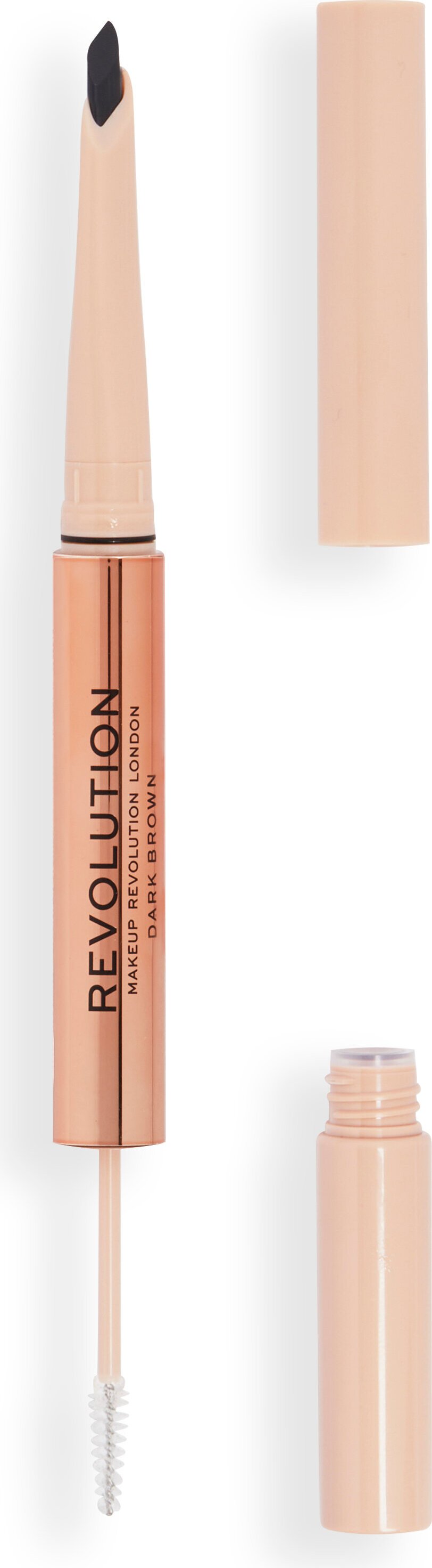MAKEUP REVOLUTION Fluffy Brow Filter Duo Kredka do brwi Dark Brown 1szt