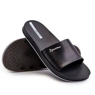 Męskie Gumowe Klapki 82832 Ipanema Slide Unisex Czarne - Klapki i japonki męskie - miniaturka - grafika 1