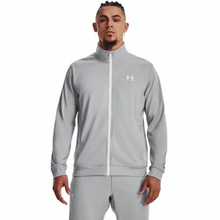 Męska bluza rozpinana bez kaptura Under Armour Sportstyle Tricot Jacket - szara - UNDER ARMOUR - Bluzy sportowe męskie - miniaturka - grafika 1