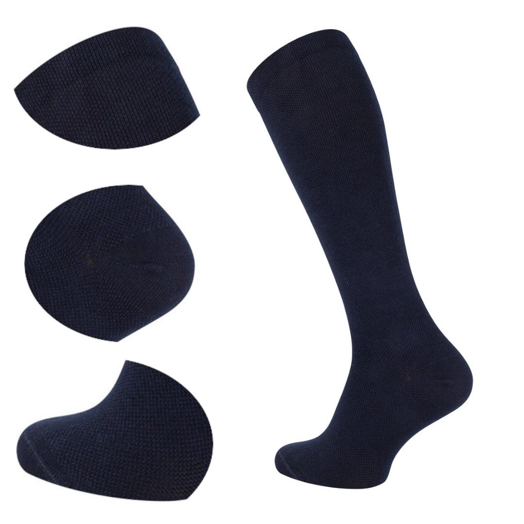 Skarpety uciskowe podkolanówki do samolotu efekt kompresji 35/38 granatowe