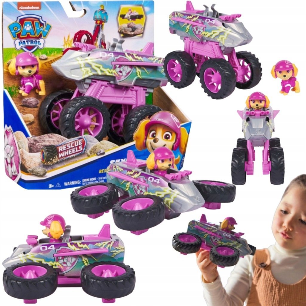 PSI PATROL SKYE RESCUE WHEELS POJAZD ODRZUTOWIEC + FIGURKA SUPER ZESTAW
