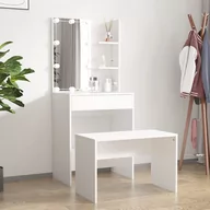 Toaletki - Zestaw z toaletką i oświetleniem LED, biały - miniaturka - grafika 1
