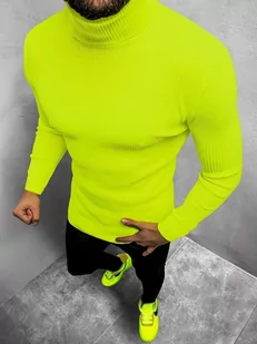 SWETER MĘSKI GOLF ZIELONO-NEONOWY OZONEE MACH/TRK2001Z - Ozonee - Swetry męskie - miniaturka - grafika 1