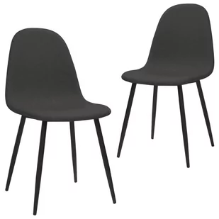 vidaXL Krzesła stołowe, 2 szt., 45x54,5x87 cm, czarne, ekoskóra - Krzesła - miniaturka - grafika 1