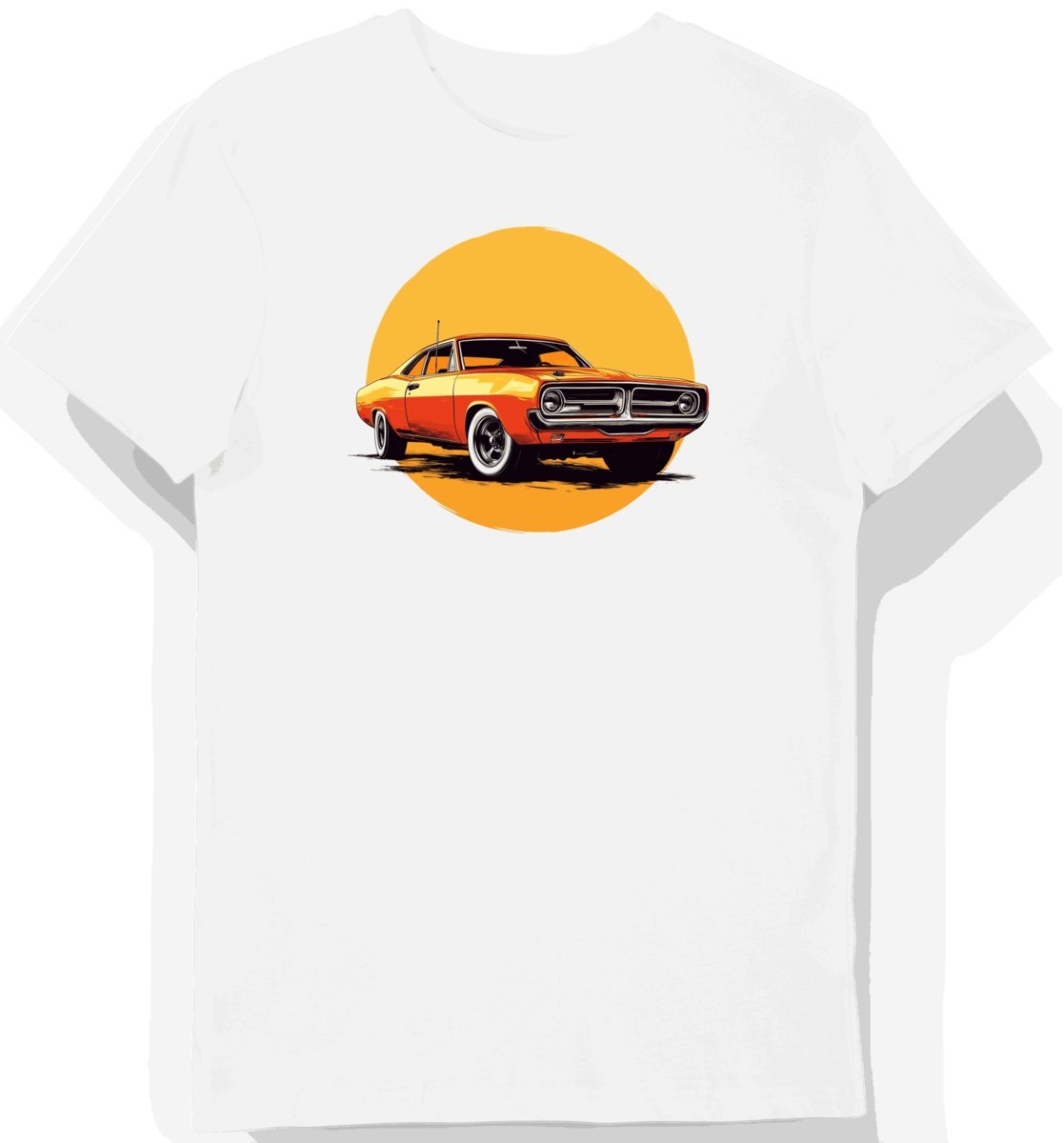 Koszulka męska biała Z Motywem Klasycznego Sportowego Samochodu XXL