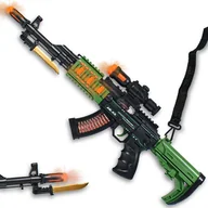 Zabawki interaktywne dla dzieci - Karabin pistolet AK47 zabawka broń dla dzieci światło dźwięk na baterie - miniaturka - grafika 1