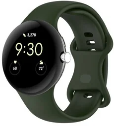 Bizon Silikonowy pasek Strap Watch Silicone 41mm do Google Pixel Watch 3/Watch 2/Watch 1, ciemnozielony - Akcesoria do smartwatchy - miniaturka - grafika 1