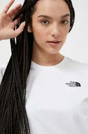 Koszulki sportowe damskie - The North Face t-shirt bawełniany kolor biały - miniaturka - grafika 1
