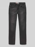 Spodnie i spodenki dla chłopców - Jeansy o kroju slim tapered fit z 5 kieszeniami - miniaturka - grafika 1