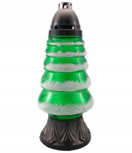 Znicz Szklany Choinka Ze Śniegiem Boże Narodzenie - Lampiony i znicze - miniaturka - grafika 1