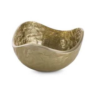 Misa dekoracyjna metalowa PEDRO 17X17X9 złota x2 - Tace i patery - miniaturka - grafika 1