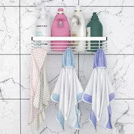 Brodziki prysznicowe - Samoprzylepny uchwyt łazienkowy do brodzika w kolorze srebrnym do przechowywania i organizowania produktów codziennego użytku - miniaturka - grafika 1