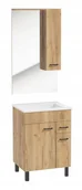 Szafki łazienkowe - Szafka z umywalką i lustrem 60 cm dąb craft złoty Mea - miniaturka - grafika 1