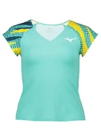 Koszulki sportowe damskie - Mizuno Koszulka sportowa w kolorze turkusowym - miniaturka - grafika 1