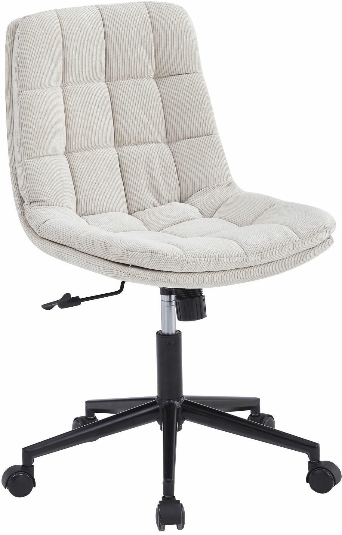 Kontrasto Krzesło biurowe obrotowe COMFI regulowane beżowe sztruks nowoczesne