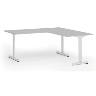 Biurko PRIMO BETA L, 1800 x 1800 mm, podstawa białaszary, szary - Biurka - miniaturka - grafika 1