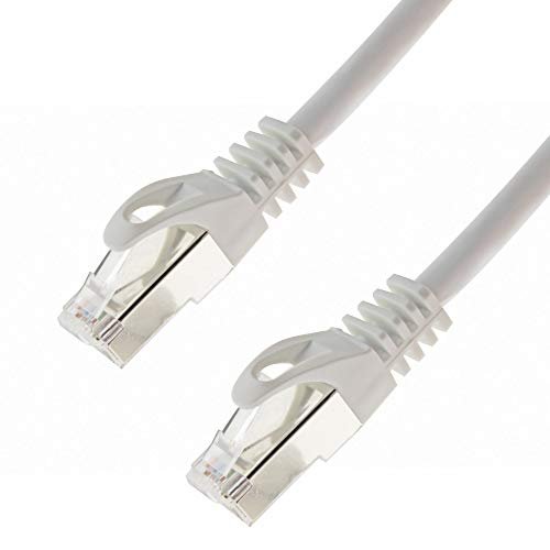 Kabel sieciowy S/FTP PIMF Cat. 7 20 metrów biały kabel krosowy Gigabit Ethernet LAN DSL CAT7 kabel