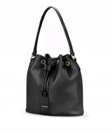 Torebki damskie - Torebka Damska Worek Na Ramię Duża Mieści A4 PUCCINI Czarna BK2241225S-1 - miniaturka - grafika 1