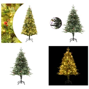 vidaXL Choinka z oświetleniem i szyszkami zielona 150 cm - Sztuczna choinka - Sztuczne choinki - Choinka z LED - Choinka z oświetleniem - Choinki - miniaturka - grafika 1