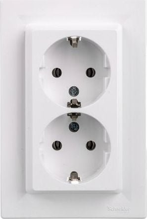 Schneider Electric Asfora Gniazdo podwójne z/u SCHUKO 2P+Z białe diy EPH9901121