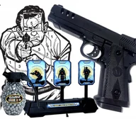Zabawki militarne - PISTOLET NA KULKI PISTOLETY ZABAWKA + KULKI i TARCZA - miniaturka - grafika 1
