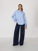 Koszule damskie - Reserved - Koszula z dekoracyjną falbaną - jasnoniebieski - miniaturka - grafika 1