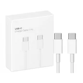 Kable USB - Kabel do Apple iPhone USB-C to USB-C Kabel w oplocie 60W 1m Biały - miniaturka - grafika 1