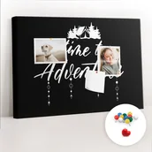 Tablice i flipcharty - Szkolna Tablica korkowa 60x40 cm, Kolorowe Pinezki, wzór Cytat z podróży - miniaturka - grafika 1