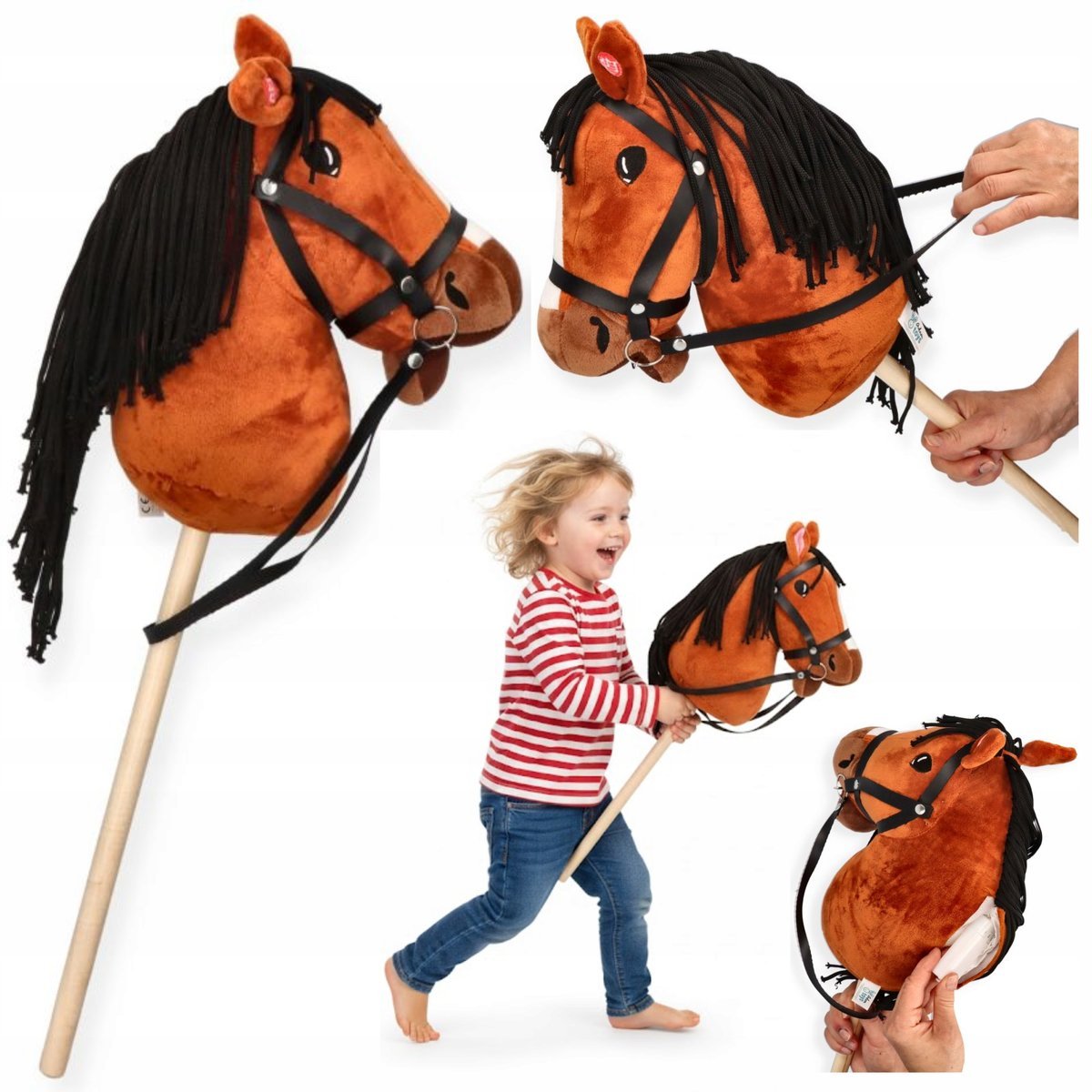 KONIK NA PATYKU KOŃ HOBBY HORSE PREMIUM GŁOWA KONIA NA PATYKU DO SKAKANIA