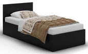 Łóżka - Czarne jednoosobowe łóżko z materacem 90x200 K4-H32 - miniaturka - grafika 1