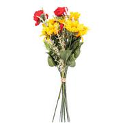 Sztuczne kwiaty - Sztuczny bukiet z kwiatów polnych, słonecznika i maków, 33 x 84 x 18 cm - miniaturka - grafika 1