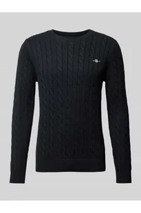 Sweter z dzianiny z wyhaftowanym logo - Gant - Swetry męskie - miniaturka - grafika 1