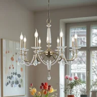 Lampy sufitowe - Żyrandol kryształowy Adone Lucea, możliwość ściemniania, mosiężny / złoty, salon / jadalnia, metal - miniaturka - grafika 1