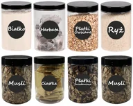 Pojemniki kuchenne - Pojemniki na żywność słoik kuchenny na makaron 1L 8 sztuk + etykiety - miniaturka - grafika 1