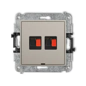 Gniazdka elektryczne - Karlik Gniazdo głośnikowe podwójne MINI - taupe - miniaturka - grafika 1
