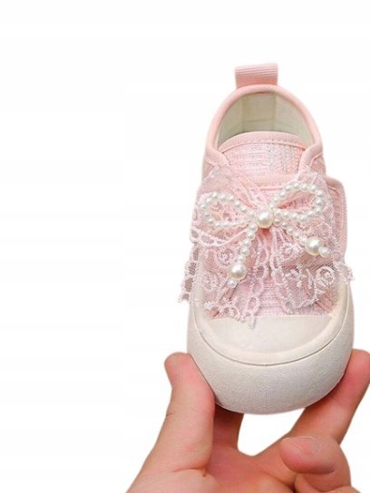 SHEIN RÓŻOWE SPORTOWE BUTY DZIECIĘCE Z KORONKOWĄ KOKARDĄ 28 11EF