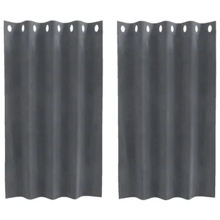 Zasłony vidaXL Superszary Poliester 140 x 140 cm Trwałe - Zasłony - miniaturka - grafika 1