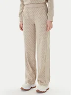 Spodnie sportowe damskie - Guess Spodnie dresowe V6RB09 K2042 Beżowy Wide Leg - miniaturka - grafika 1