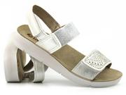 Buty dla dziewczynek - Sandały dziecięce ze skórzaną wkładką - Inblu CJ-20, białe - miniaturka - grafika 1