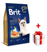Sucha karma dla kotów - BRIT Premium By Nature Adult Cat Salmon 8kg + niespodzianka dla kota GRATIS! - miniaturka - grafika 1